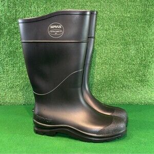 Servus Black Steel Toe Rubber Boots ASTM F2892-18 Men’s Size 8